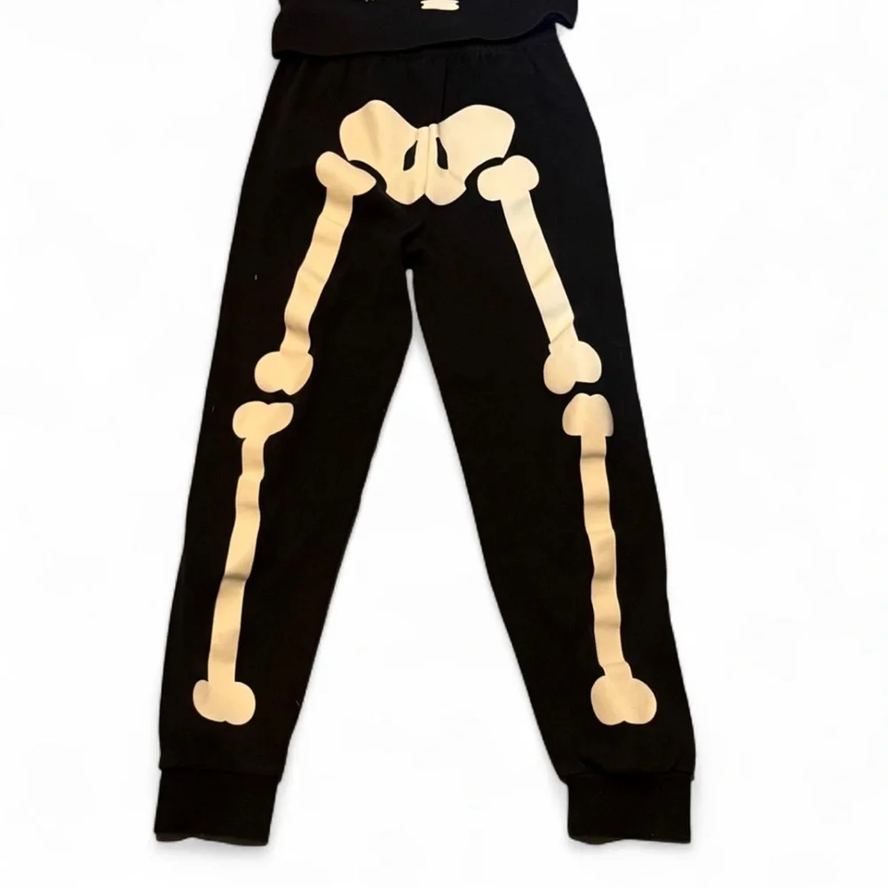 Gymboree Glow In The Dark Skeleton Monster Pajamas Size 7